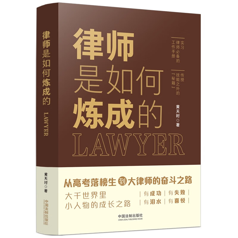 2022新正版 律师是如何炼成的 黄天时/著 业务技能 经验之谈 具体实务问题 成功经验 失败的教训警示 法制出版社 9787521624335