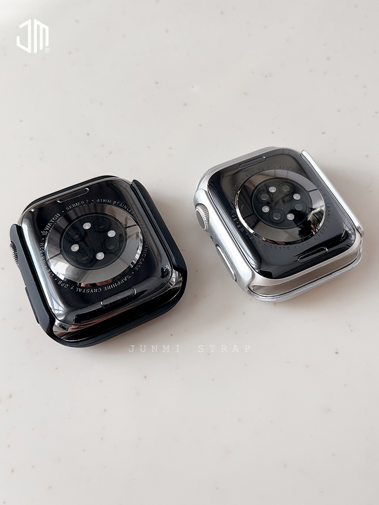 JUNMI适用于苹果手表iwatch s8/9电镀镂空手表保护壳硬applewatch7654se代Ultra49个性防摔男女款边框壳透气-图2