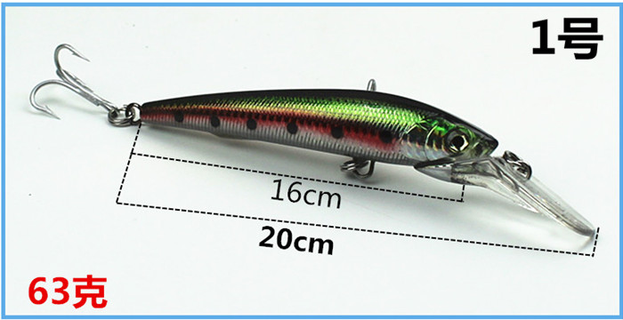 海钓拟饵160mm63克大舌板深潜米诺路亚饵船钓拖钓马鲛鲅鱼饵渔具 - 图2