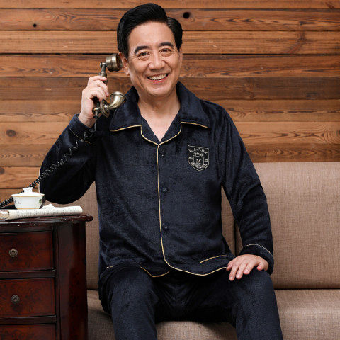 爸爸冬季加厚睡衣男中老年保暖休闲家居服舒服爷爷开衫外套法兰绒 - 图0