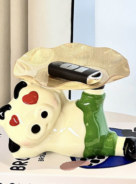 肥嘟嘟猪入户鞋柜放钥匙收纳客厅家居玄关电视柜摆件乔迁礼品