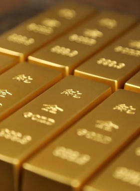 纯铜黄铜仿真金条摆件实心假金砖金块银行镀金样品中国黄金道具