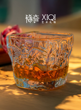 稀奇艺术罗马之心方形天使浮雕威士忌酒杯单只环保装