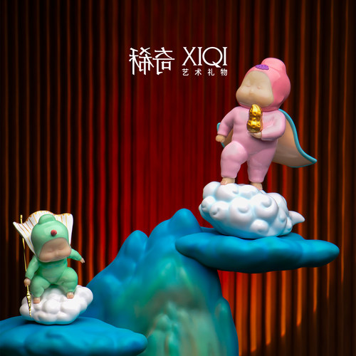 稀奇艺术《平步青云》系列办公室雕塑摆件创意家居轻奢武财神关羽 - 图1