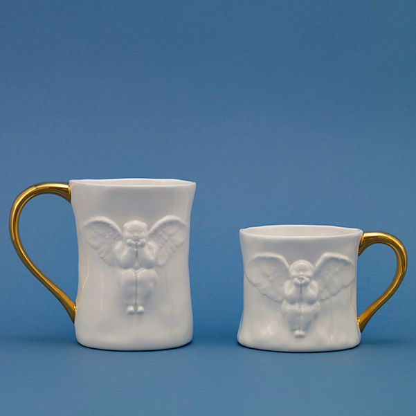 稀奇艺术天使浮雕《情侣骨瓷》对杯子搭配精美情人节礼物盒 - 图1