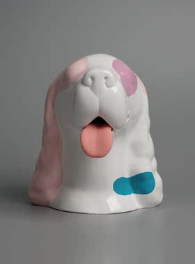 稀奇生肖梦幸旺旺可爱风陶瓷摆件