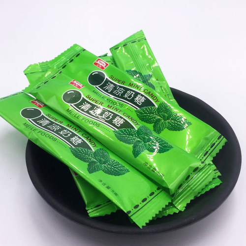 尚美乐清凉奶糖薄荷奶糖条喜糖零食软糖8090后怀旧儿时小时候糖果 - 图1