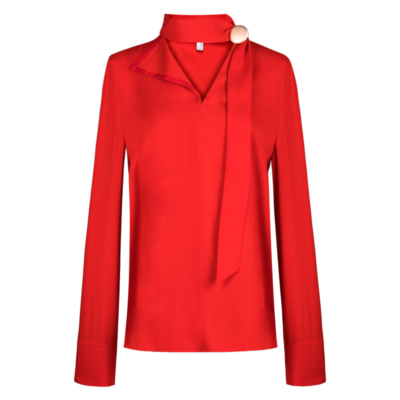 aui红色设计感小众2021春秋衬衫 aui衬衫