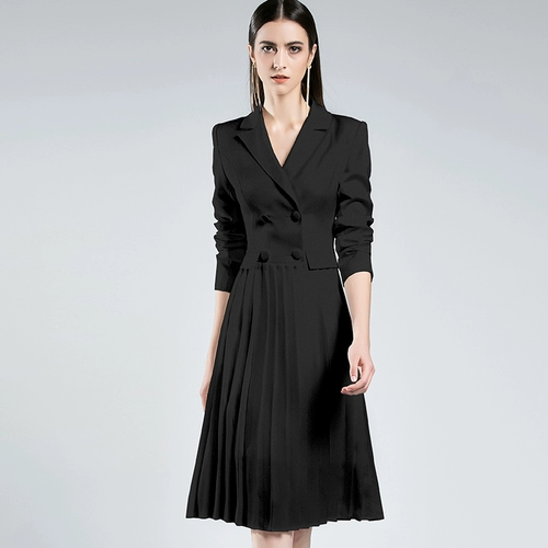 Весенний пиджак классического кроя, платье, юбка в складку, европейский стиль, коллекция 2021