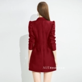 Осенний бордовый пиджак классического кроя, подходит для подростков, коллекция 2023