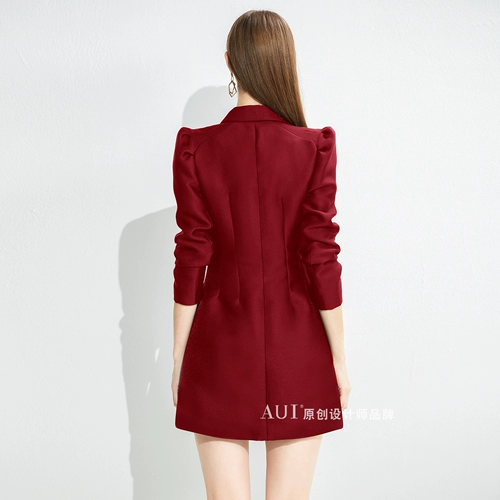 Осенний бордовый пиджак классического кроя, подходит для подростков, коллекция 2023