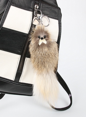 小狐狸皮草手机汽车饰品真毛挂件