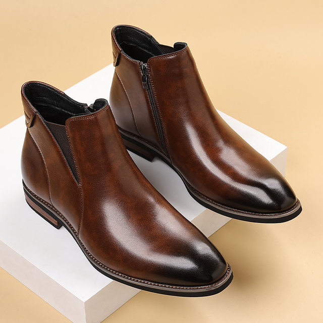 Chelsea boots men's retro European and American British style fashionable men's boots plus velvet large size cross-border Chelsea boots trend