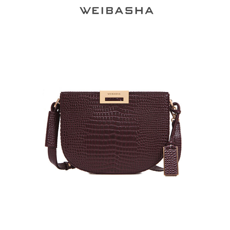 真皮2020新款潮百搭腋下马鞍包 微芭莎女士包袋