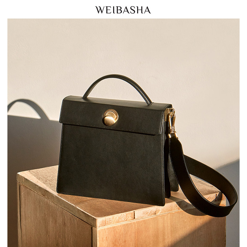 真皮女士2020新款小方包风琴手提包 微芭莎女士包袋