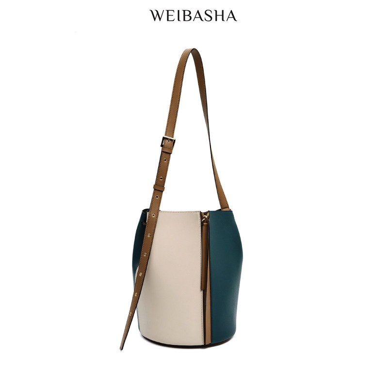 小众真皮新款2020潮网红春夏水桶包 微芭莎女士包袋