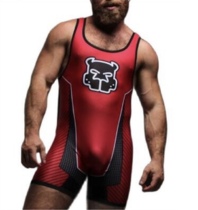 Summer Mens New Conjoined Wrestling Suit Fitness Weightlifting Suit One-piece Swimsuit Team Training Suit