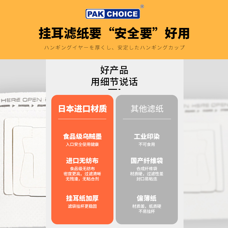 挂耳滤纸咖啡滤纸挂耳滤纸袋过滤咖啡过滤纸滤网进口手冲咖啡滤纸