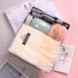 Шарф, зимняя подарочная коробка, перчатки для друга, удерживающий тепло шерстяной комплект, 3 предмета