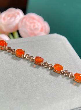 炫彩火欧泊手链s925银镶嵌颜色红润实物很漂亮