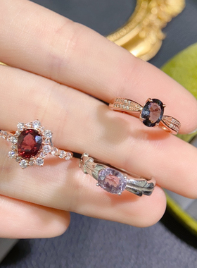 纯天然尖晶石戒指 超粉嫩晶体通透，5A级宝石 火彩超赞