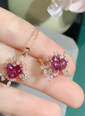 时尚豪华戒指吊坠镶嵌亚历山大 s925纯银镀18K金镶嵌活口可调节