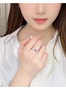 适合日常佩戴无烧帕帕拉恰蓝宝石戒指主石1.01ct钻石82p总重4.23g