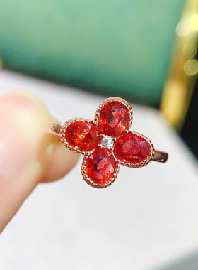 新款，纯天然红蓝宝戒指出货，超粉嫩晶体通透，5A级宝石925银