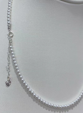 高级感锁骨链2024施家珍珠搭配海蓝宝锆石项链质感超好量多优惠