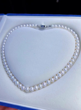 掌柜推荐7-7.5mm入门级天然淡水珍珠项链近正圆强光日常佩戴