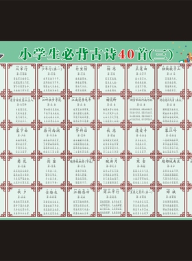 三百首必背古诗词大全集墙贴