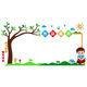 Elementary school kindergarten acrylic big tree wall stickers work column