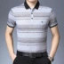 Áo thun nam trung niên tay ngắn mùa hè ve áo nam mỏng phần cotton áo thun rộng màu rắn quần áo trung niên nam - Polo Polo