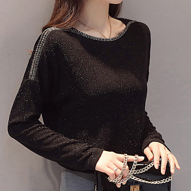 初影2020春装新款黑色长袖t恤衫 初影T恤