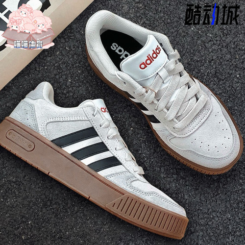 adidas neo D-PAD 美高风休闲复古百搭低帮 板鞋 男女同款 灰色 - 图0