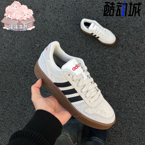 adidas neo D-PAD 美高风休闲复古百搭低帮 板鞋 男女同款 灰色 - 图2