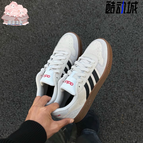 adidas neo D-PAD 美高风休闲复古百搭低帮 板鞋 男女同款 灰色 - 图3
