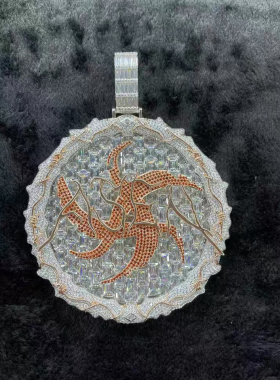 ASEN饼艾志恒超大号真同款定制原款特大号欧美嘻哈说唱吊坠项链