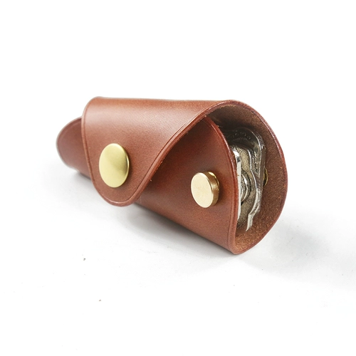 Маленькая ретро сумка-органайзер, медная кожаная ключница, из натуральной кожи, воловья кожа