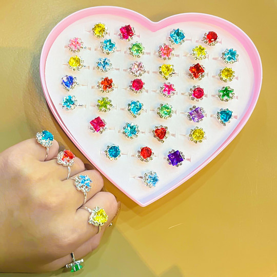 儿童戒指女童冰雪奇缘爱莎公主可爱宝石钻石小戒子女宝宝女孩玩具