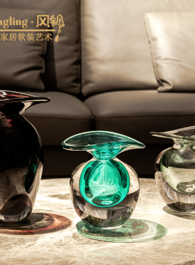 简约现代玻璃花器摆件样板间酒店家庭花店客厅展厅软装饰品