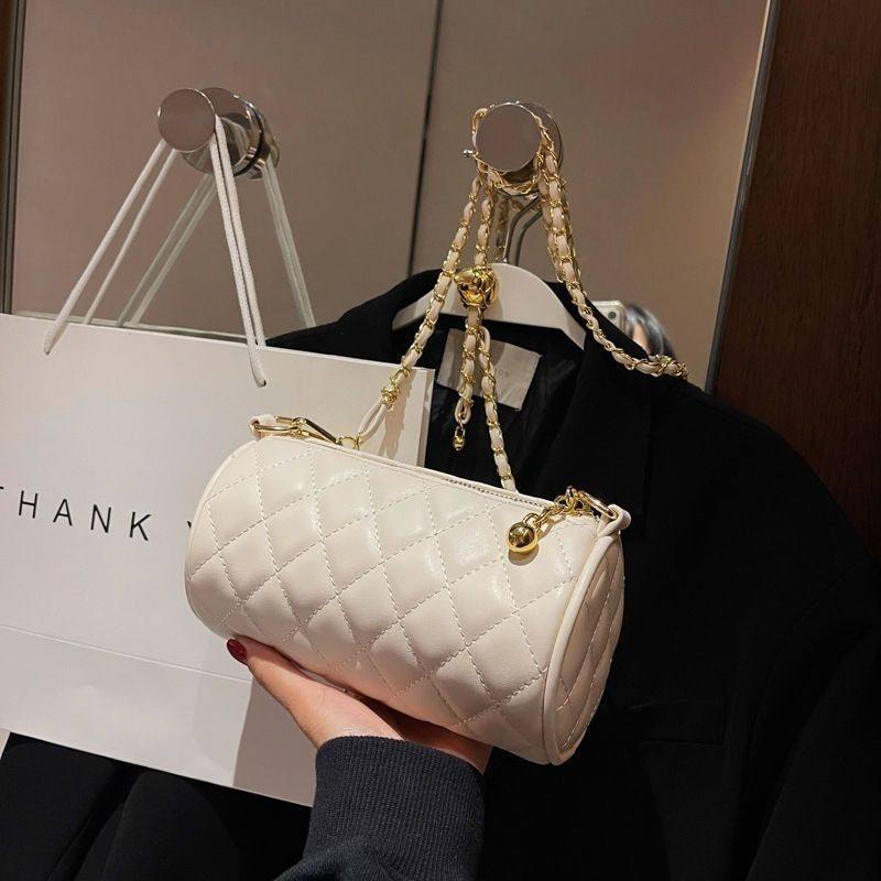 2025夏天新款菱格链条包斜挎包今年流行小众包包女网红爆款圆筒包,淘宝优惠券,粉丝福利购,淘宝优惠卷