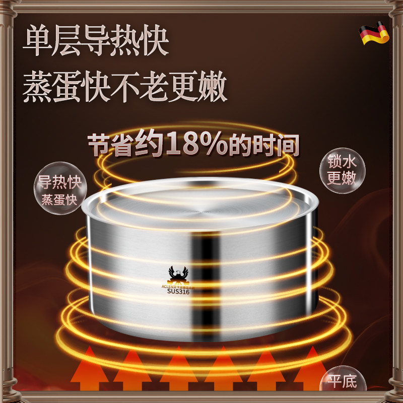 艾卡龙炖盅316不锈钢蒸蛋碗带盖水蒸鸡蛋羹专用婴儿辅食饭蒸菜盘