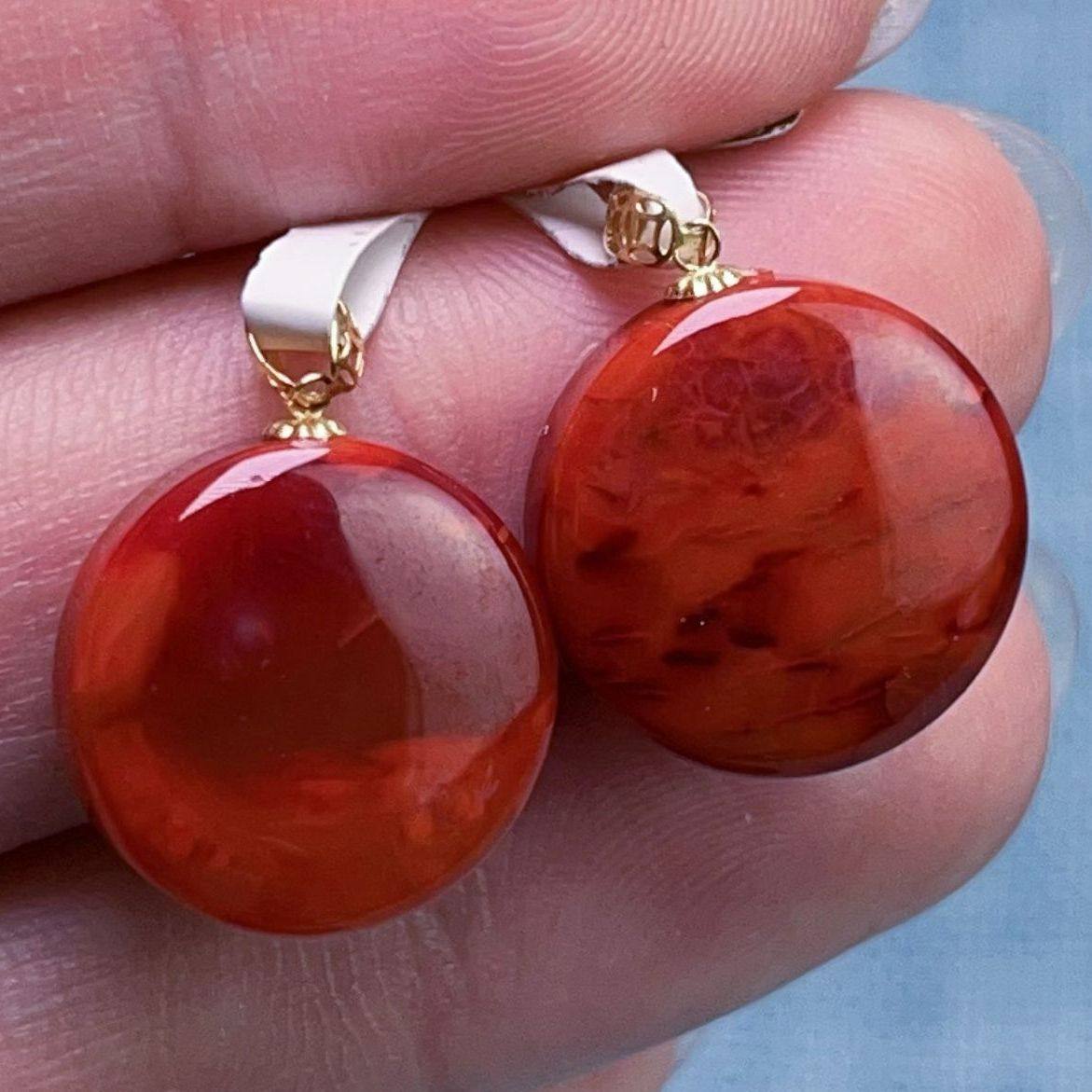 123C43-3四川凉山南红老瓦西柿子锦牛血火焰圆牌吊坠多样性发其一,淘宝优惠券,粉丝福利购,淘宝优惠卷