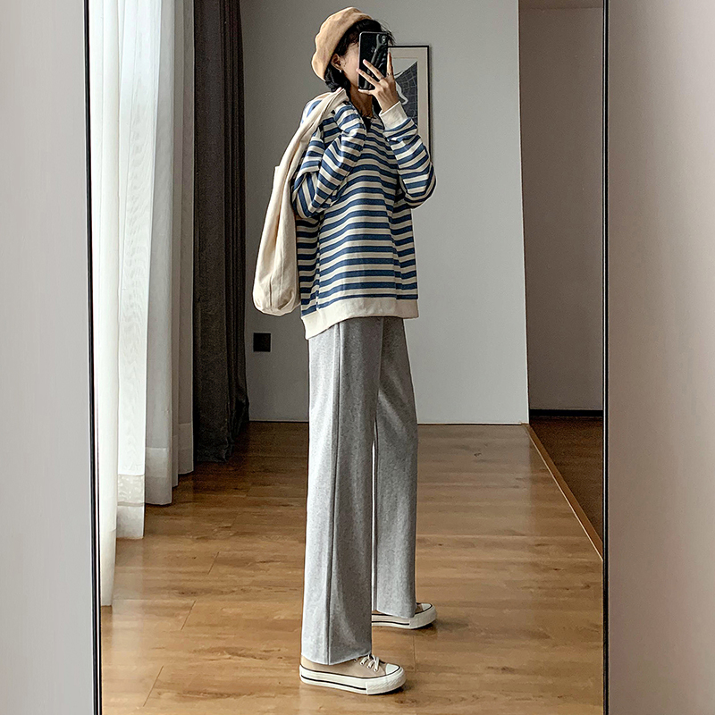 黑色运动高腰春秋垂感2020阔腿裤 星剧社休闲裤