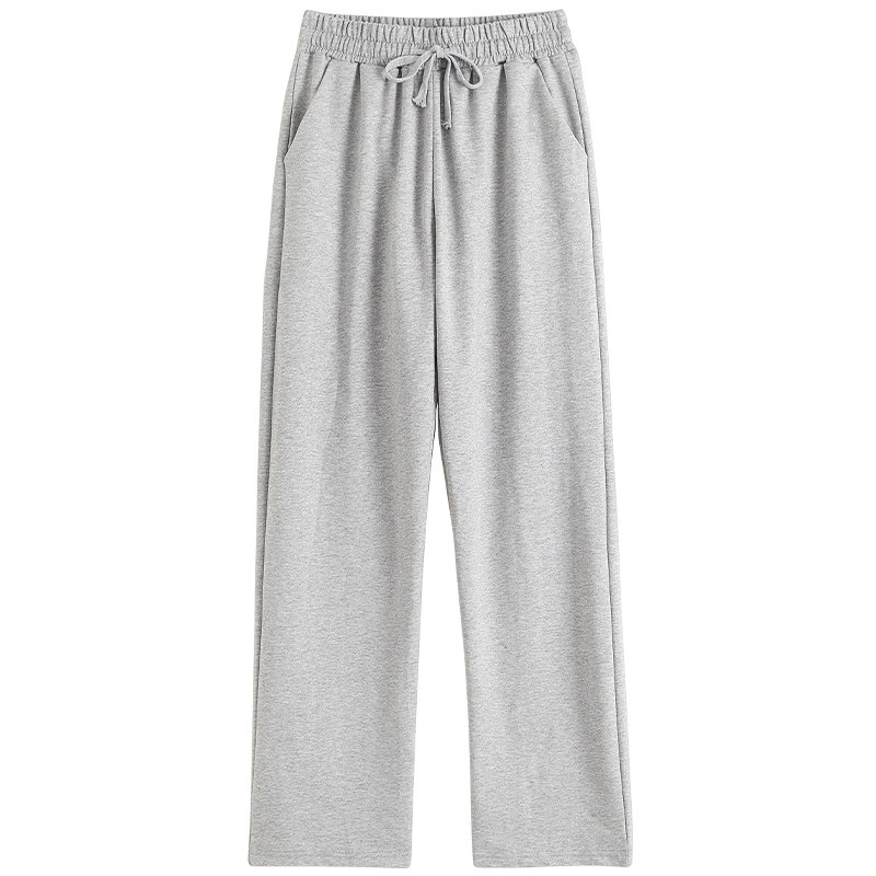 黑色加绒阔腿裤高腰秋冬垂感运动裤 星剧社休闲裤