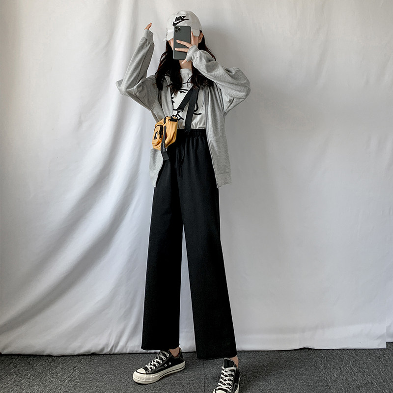 阔腿裤高腰春秋垂感2020新款运动裤 星剧社休闲裤