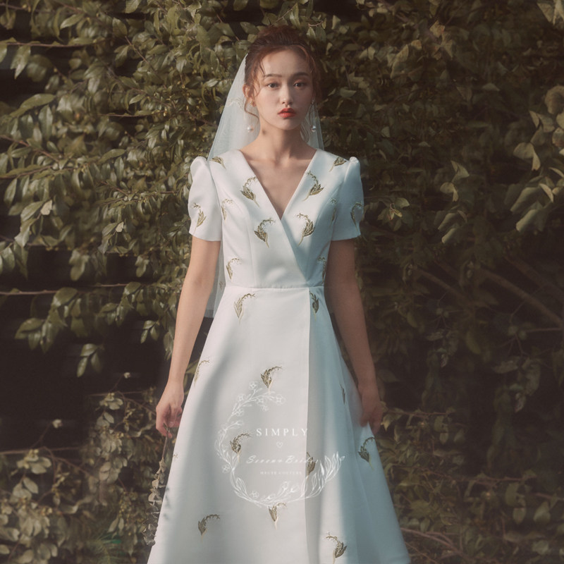 简柒原创轻婚纱2021新款法式小礼服 simplyseven婚纱