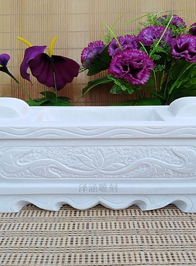 汉白玉方型香炉石雕供奉祭祀墓地