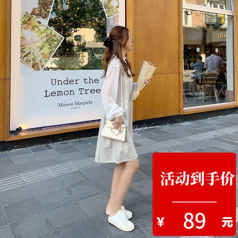 孕妇秋外出潮妈上班中长款连衣裙 幽悦连衣裙